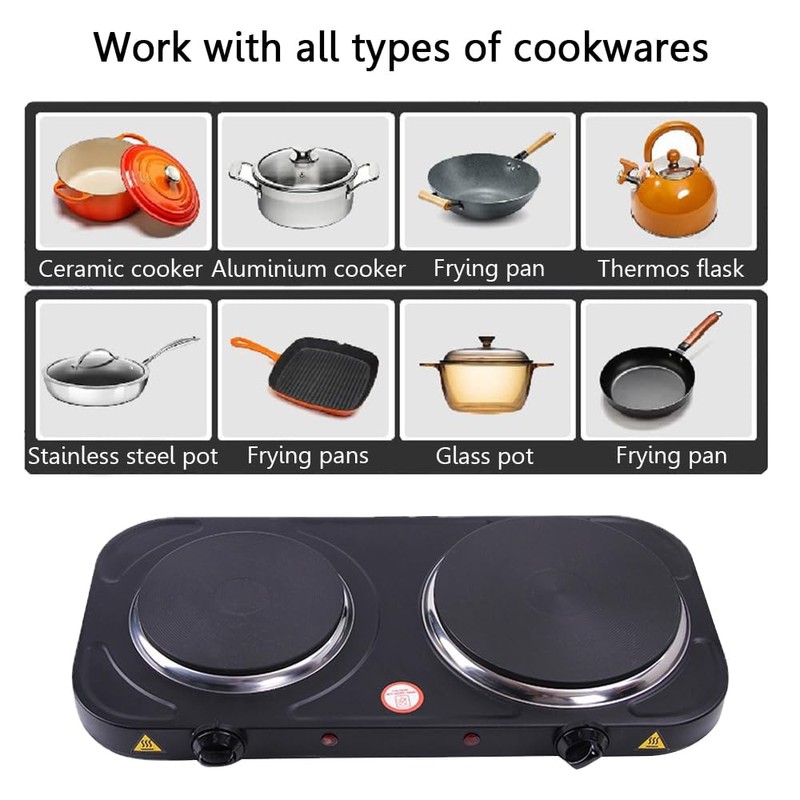 Compact and Portable Countertop Burner- Countertop Double Cast Iron Burner