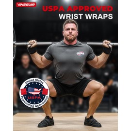 VINSGUIR Wrist Wraps for Weightlifting, [USPA Approved] 21'' Lifting Straps for Wrist Support with Heavy Duty Thumb Loop, Gym Wrist Brace for Working out, Crossfit, Powerlifting, for Men&Women