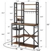 Baker Rack with Power Outlet - Microwave Stand with Storage,
