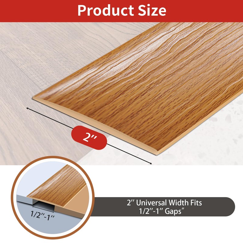 Floor Transition Strip Self Adhesive 2 Inch Wide, 6.6 FT