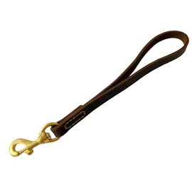 Leather Dog Leash for Large Dogs -12 Inch Short Dog Training Leash | Rust-Proof Locking Clasp, 3/4" Wide Genuine Leather Leash for Hiking, City Walks |Pet Owner Approved Short Dog Leather Leash.