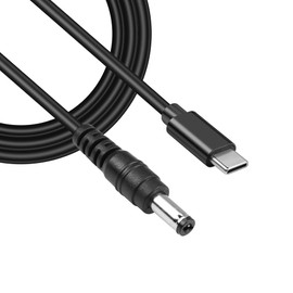 GINTOOYUN USB C to DC5521 Power Extension Charge Cable 65W PD USB Type C Input to DC 5.5x2.1mm Output Power Charging Cable, for Router,CCTV,Laptop etc DC Power 12 Volts Device（4.9FT）