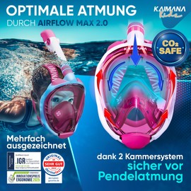 The award-winning KAIMANA® Snorkel Mask Children Including Carry Bag – Completely CO₂ Safe Diving Mask Children – Diving Mask Children – Diving Goggles Children 4 Years – Children's Snorkel Mask