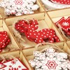 com-four® Christmas Tree Decoration, 27-Piece Wooden Pendant Set, Christmas Tree