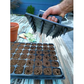 Gardinnovations 24-Hole Soil Digger and Seed Spacer for Planting Seeds | New Garden Tool, Gift for Gardener