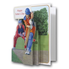The Pictoria Press FATHERS DAY - Cricket - Sport - a 3D Pop Up Greeting Card from