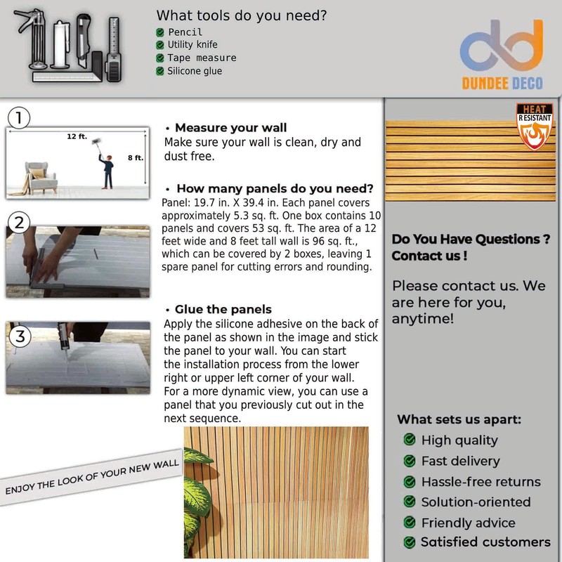 Dundee Deco 3D Wall Panels Wooden Effect - Cladding, Yellow