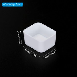 PATIKIL 2ml Watercolor Pans, 100 Pack Empty Half Pans Plastic Watercolor Tins for Watercolor Oils Acrylic Painting Travel Tin Case Palette Style 2, White