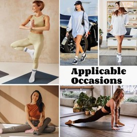 Yoga Pilates Socks with Grips for Women, Non Slip Yoga Socks for Barre, Ballet, Dance, Workouts Gym (2 Pairs-Black&Pink)