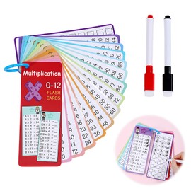 1x1 Lernkarten Set – Einmaleins Lernen & üben mit 15 Karten + 2 abwischbaren Stiften | Kein Verblassen & Keine Farbspuren | Mathe-Lernspiel für Schule & Zuhause | Rechenhilfe für Kinder