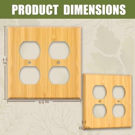 Solid Wood Outlet Covers Light Switch Plate 4.5" X 4.5" Bamboo Duplex Receptacle Outlet Light Switch Cover Quality Raw Wooden Outlet Covers Decorative wall plates