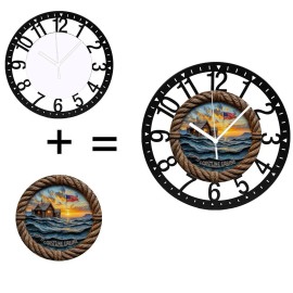 25cm Rustic Iron Round Wall Clock for Rustic Interior Decorsheet size: 10 inch, color: Black