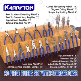 KARRYTON 20-Piece Pliers Set, Versatile Plier Tool Set w/Black Carry Box, Great Ideal for Professional Workers, Technicians, Homeowners, Handymen and DIY Enthusiasts