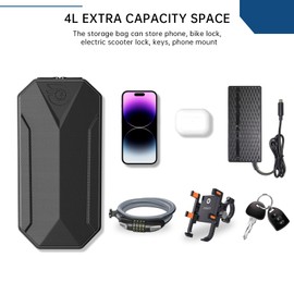 Hiboy Scooter Storage Bag, 4L Large Capacity Handlebar Bag, Front Hanging Bag for Electric Scooter/Electric Bike, For Carrying Chargers, Phone, Keys with Waterproof Hardshell EVA Material