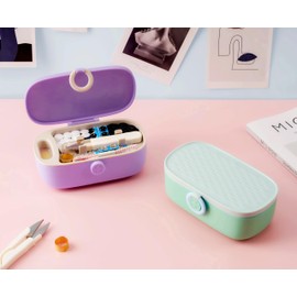 WANSHUNLMI Sewing Project Kit, 140 Pcs Travel Family Sewing Supplies Repair Kit Portable Small Traveler Sewing Kit Sewing Thread Accessories DIY Sewing Supplies Organizer (Green Blue Sewing Kit)