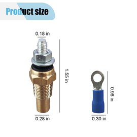 Universal Engine Coolant Temperature Sensor, 1/8 Npt Brass Water/Oil Temp Sensor, Electrical Sender Transmission Sensor Unit for Most Cars