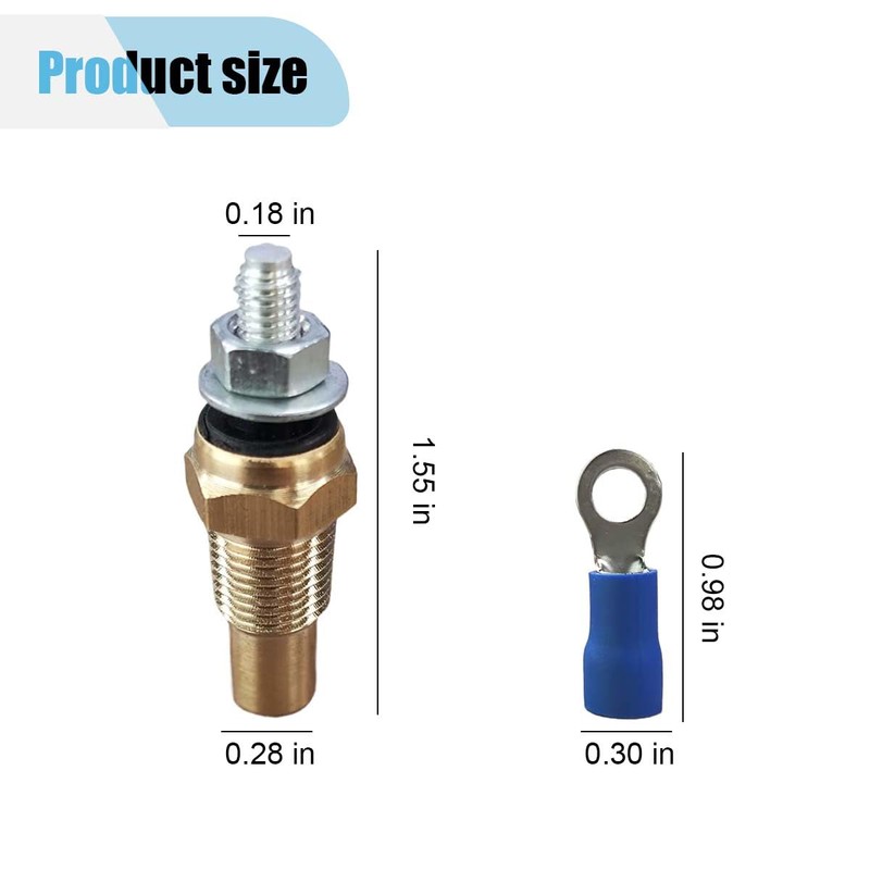 Universal Engine Coolant Temperature Sensor, 1/8 Npt Brass Water/Oil Temp