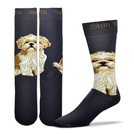For Bare Feet Fbf Unisex-Adult Realistic Dog Breed Sock, Shih Tzu Realistic, One Size