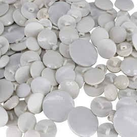 Weddecor Plastic Buttons, Dome White, 100g
