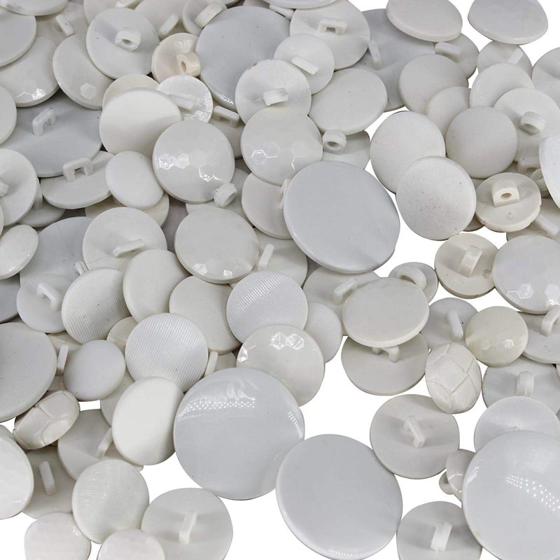 Weddecor Plastic Buttons, Dome White, 100g