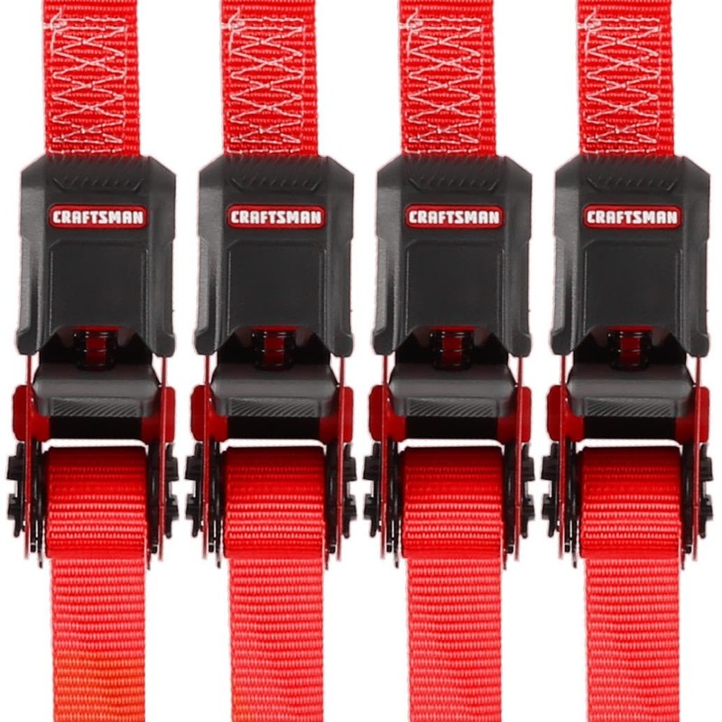 CRAFTSMAN CMXAZBS15004 Black/Red 1" x 12' Ratchet Tie Down Straps
