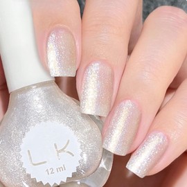 ASMAYSA White Glitter Nail Polish, Air Dry White Pearl Nail Polish, White Sparkle Nail Polish for Nail Art, Long Wearing Shimmer Reflective Nail Polish Gel Color Gift for Girls