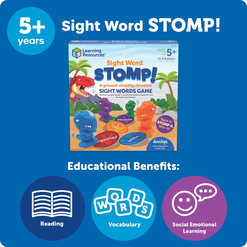 Learning Resources Sight Word Stomp! - Alphabet Toys, Phonics Flash