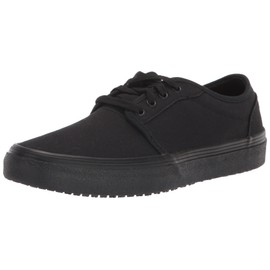 Shoes for Crews Merlin, Men's, Women's, Unisex Slip Resistant Canvas Work Shoes, Water Resistant, Black, Men's 4.5 / Women's 6