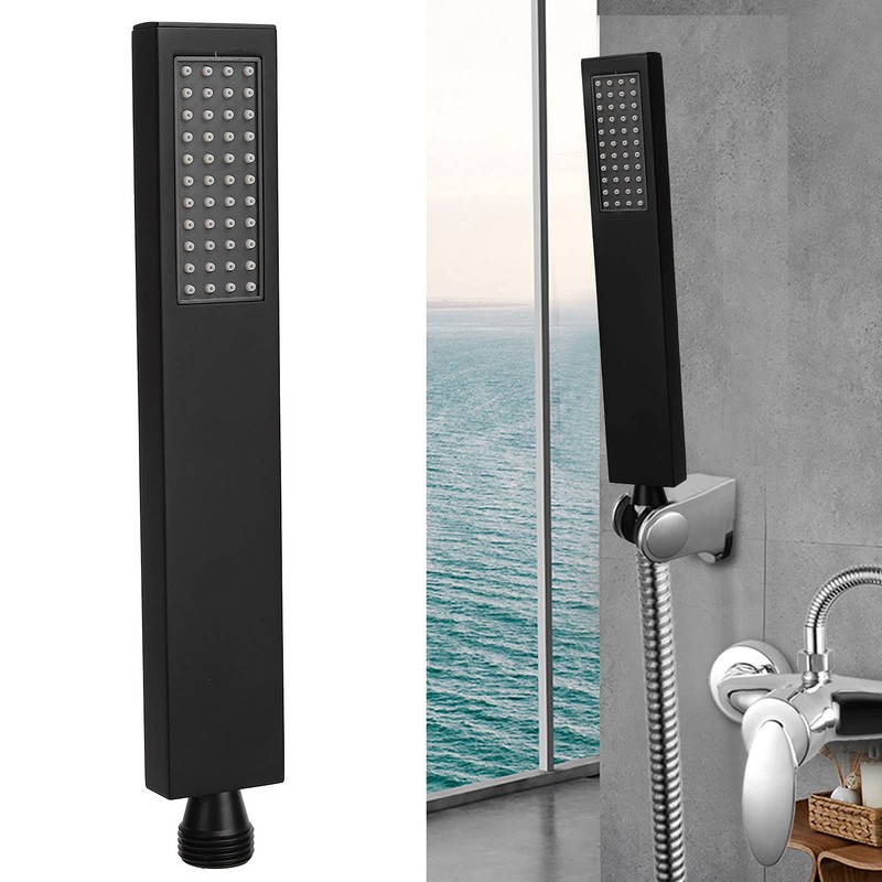 Handheld Shower Head, G1/2 Flat Square Shape Shower Head Hand‑Held
