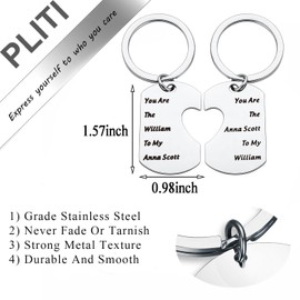 PLITI Notting Hill Movie Gift William And Anna Scott Couple Keychain Set For Wife Husband Boyfriend Girlfriend (William Anna setU)