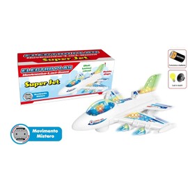 Plane Toy with Lights Sounds and Movement Mystery Bump & Go Airplane Super Jet Toy with Motion Toy with Lights Sounds Music Plane Large Toy, Assorted Colours