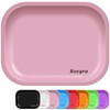 roygra Rolling Tray, Matte Metal Decorative Tray (Pink, Medium -