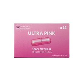 12 x Ultra Pink Female Support Tablets for Women! 400mg Female Supplement 100% Natural Contains Maca, Ginseng and More.