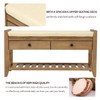 FRANSOUL Shoe Bench with Cushioned Seat and Drawers, Multipurpose Storage