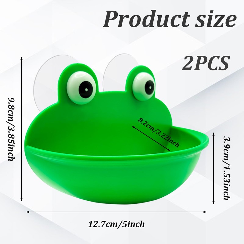 OWMOSYX Frog Habitat with Suction Cup, 2 Pcs Cute Fish