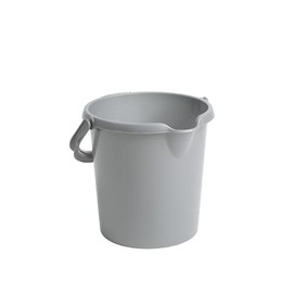 High Grade Durable 10L Litre Silver Plastic Bucket With Spout Easy-Grip Handle & Litre Scale Multipurpose Water Bucket Storage Bucket Beach Bucket For Cleaning Gardening Kitchen Food Storage (1)