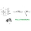 GTV 35mm Angular Standard 90 Degree ZE Hinge, Steel, Zinc