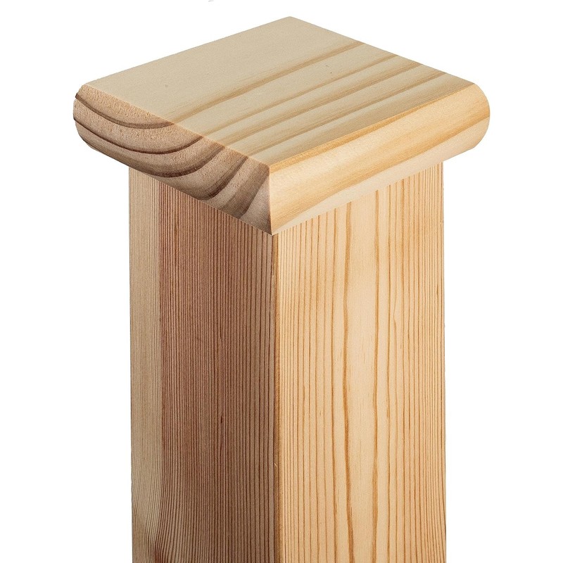 Cambridge Clear Pine Flat Newel Cap 102x102x27mm, Full Stair Newel