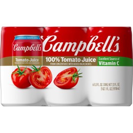 Campbell's 100% Tomato Juice, 5.5 fl oz Can (6 Pack)