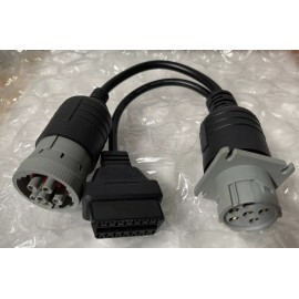 Cal/Amp J1708 6pin Female to OBD2 5C970-2 to 6pin Male Splitter Y Cable Truck OBDII 01