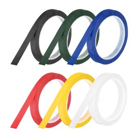 sourcing map 6 Rolls Whiteboard Tape Graphic Chart Tape 15mm 54.7 Yard Art Tape Thin Pinstripe Tape Masking Tape for Gift Wrapping Craft Supplies, Red, Green, Blue, Yellow, Black. White