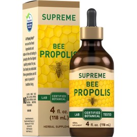 Piping Rock Bee Propolis Extract Tincture | 4 Fl Oz | Certified Botanical Liquid Drops | Non-GMO, Gluten Free Supplement