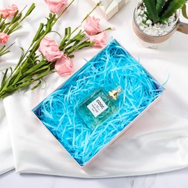 Basket Grass Craft Shredded Tissue Raffia Filler Paper Shreds for DIY Packaging Easter Basket Filling Egg Stuffer Party Supplies Accessories Decoration, 480 g (Lake Blue)