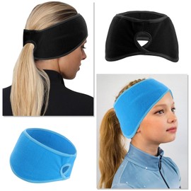 Risipu Winter Ear Warmer Headband for Women Men Fleece Stretchy Thermal Earmuffs for Outdoor Sports 3 Pack (Black, Navy, Grey, One Size)