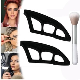 Lidschatten Schablone Augen,3PCS Lidschatten-Schablonen Pinsel Augen-Make-up-Hilfe mit Eyeliner-Vorlage | Präzise Lidschatten-Führung für Frauen & Mädchen | Wiederverwendbare Make-up-Werkzeuge