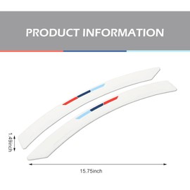 Ferianl 2PCS Car Wheel Tire Eyebrow Strips, Silicone Automotive Fender Flare Arch Lip Trim Strip, Curved Anti-Collision Wheel Arch Protectors for Most Vehicle (White)