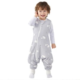 Nivolltha 1.5 TOG Sleeping Bag with Feet, 100% Cotton, Warm, All-Year Premium Quality Children's Sleeping Bag with Legs, Bears, Size M