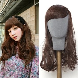 All-in-one top cover crown wig lovely long hair with bangs (KYR-WE2CD3B) natural black / 일체형 탑커버 정수리 가발 러블리 긴머리 앞머리 뱅 (KYR-WE2CD3B) 네츄럴블랙