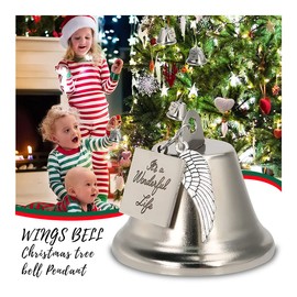 SUNNEE Memorial Christmas Ornament Christmas Memory Bauble Christmas Tree Pendants Christmas Tree Hanging Decor Jingle Bells Ornaments (A piece of my heart is in heaven)