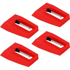 4-Pack Record Player Needles – Turntable Stylus Replacements with Ruby Tip – Compatible with Crosley, Ion, Jensen, Bush, Teac – Vinyl LP Phonograph Players